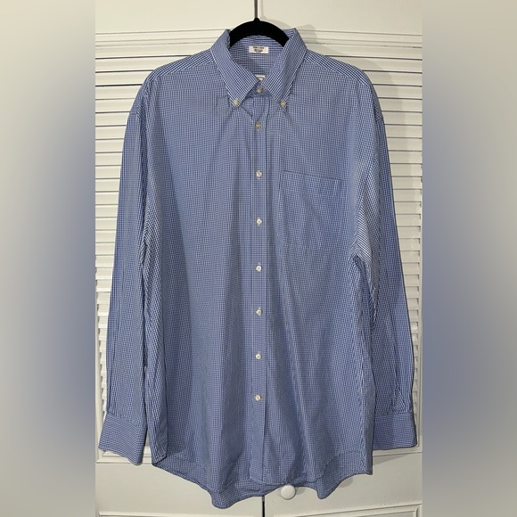 Peter Millar 100% Cotton Gingham Long Sleeve Button Down Shirt‎ Size XL *FLAW* - Picture 1 of 11
